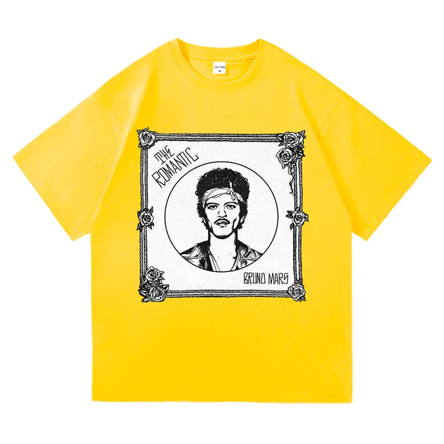 The Romantic Album T Shirt Bruno Mars The Romantic Tour 2026 Men/Women Clothing Vintage Harajuku High Quality Cotton Tshirts