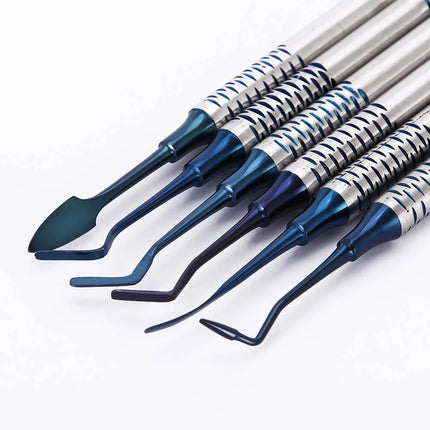 Dental Resin Spatulas Composite filling Dental Dentistry tools 6pcs/Set Titanium Plated Head Resin Filler set