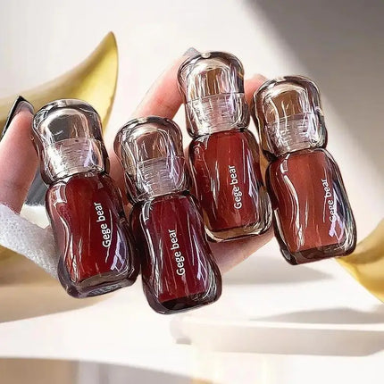 Gege Bear 5ml Crystal Gloss Lip Tint Hydrating Mirror-Gloss Finish Youthful Plumping Effect Autumn Winter Collection