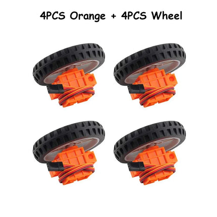 4PCS Geekservo 360 Degree Continuous Rotation Servo Wheel Compatible with Legoeds Building Blocks Micro:bit Robot Smart Car Toys