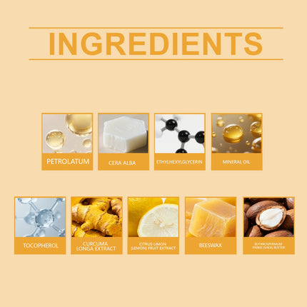 Lip Balm Care Series Lasting Moisturizing Nourishing Lip Care Lemon Turmeric Soothing Tallow Hydrating Balm for Dry Chapped Lips