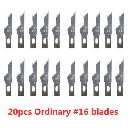 20pcs Wood Carving Blades Cutter Knifes Craft Carve Tool Sculpture Utility Engrave Metal Woodcarve PCB Repair DIY Blade