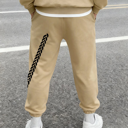 Men's Gothic Thorn Cross Rose Braid Vertical Print Sweatpants Elastic Waist Soft Fabric Dark Punk Street Hip Hop Joggers