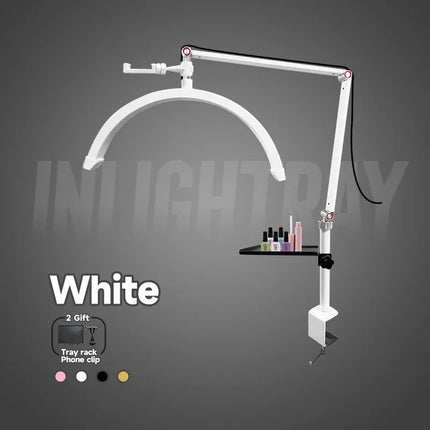 2025 Custom LOGO NEW Half-Moon Ring Light Moon Lamp Makeup Skincare Beauty Tattoo Lash Light Nail Table Facial Bed Clip-on Lamp