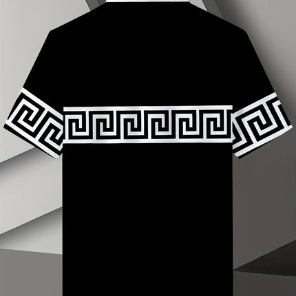 The new men's short-sleeved POLO shirt for summer 2025 features a casual fashionable and comfortable 3D striped pattern print