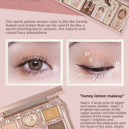 Flower Knows SWEETIE BEAR COLLECTION 6-Color Eye Shadow Palette Makeup Long Lasting Matte Shimmer Finish Eyeshadow Powder