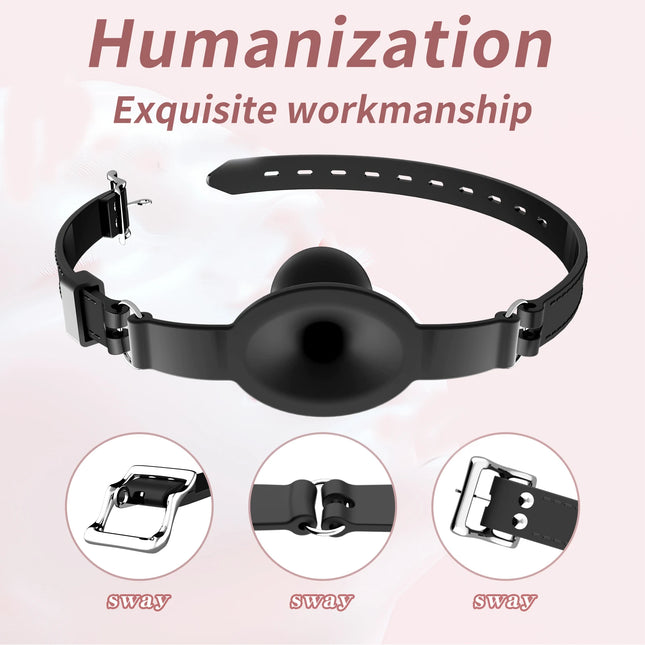 New Silicone Mouth Gags BDSM Breathable Ball Gag Adjustable Belt Bondage Restraints Adult Games Sex Toys For Couple Role Play
