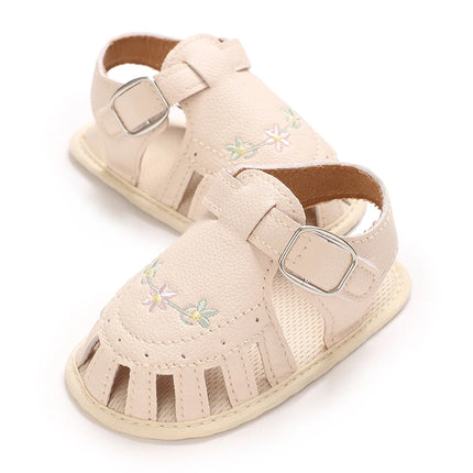 Spring and Summer New Baby Korean Version Flower Embroidered Princess Shoes For Women's Soft Soled Baby Walking Shoes