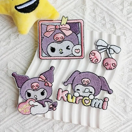 Sanrio Cartoon Kuromi Patch for Clothing Cute Girls Patches on Clothes DIY Cap Hat T Shirt Pants Jeans Embroidered Pacthes