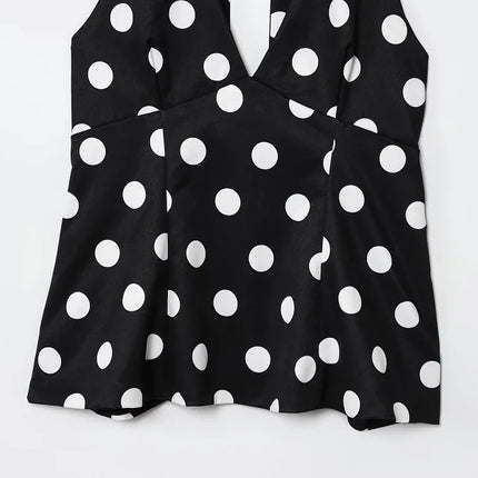 WOMAN Polka Dot Halter Tops for Women Sexy Backless Tank Top Women Summer Sleeveless Tops Woman off Shoulder Camisole Women Tops