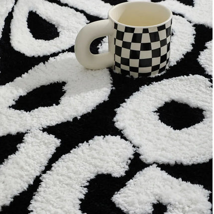 Fluffy Tufted Letter Floor Mat You Look Good Area Carpet Non-slip Korean Irregular Lounge Rug Bedroom Chair Foot Pad Decor