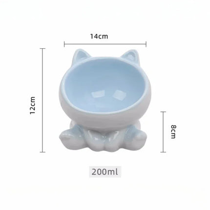 Ceramic Pet Food Bowl Tilt High Bottom Neck Protector Bowl Antichoking Dog and Cat Water Bowl Antidumping Dog Feeding Supplies