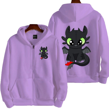 Toothless Cartoon Anime Men Zipper Hoodie Spring Autumn Women Sweatshirt 2026 New Fashion Couple Jackets Clothes Tops