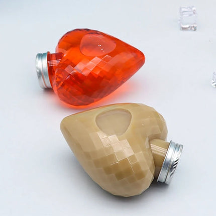 10Pcs 300ml Plastic Heart Shape Bottles For Drinks Storage Containers Drinking Water Bottles Plastic Water Bottle With Lids Caps