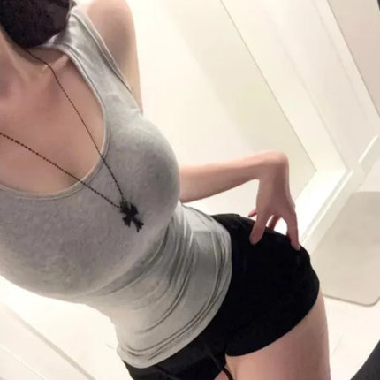 Dongda Gate Women's Faionable Versatile Slim Fit Svel Tank Top Summer Outerwear Sweet Spicy High-End Feeling