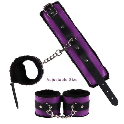 Sexy Toys Couple Bondage Equipment Fur Handcuffs Adult Games RolePlay Slave Tying Prop Soft Leather Whips Exotic Accessories 18+