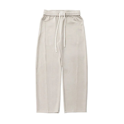 Split-seam Textured Casual Pants for Men Oversized Curved-leg Trousers Draping Relaxed Fit American-Style Athletic Sweatpants