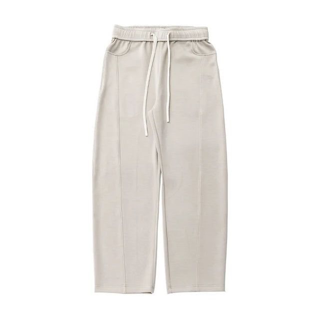 Split-seam Textured Casual Pants for Men Oversized Curved-leg Trousers Draping Relaxed Fit American-Style Athletic Sweatpants