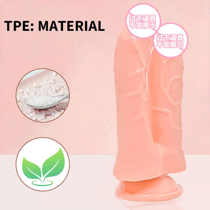 Realistic Double Ended Dildo Sex Toy for Women or Couples Dual Sided Headed Penetration Dong Device with Simulated Penile Sucker