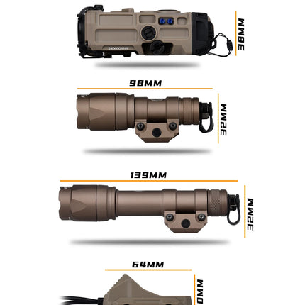 OGL Eotech Surefir Aluminum alloy flashlight combination M300 M600 White strobe flashlight With AXON double control switch peq