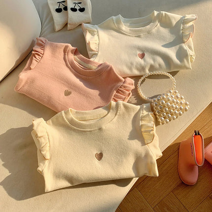 New Children's T-Shirt Sweater Girls Long-Sleeved Spring and Fall Models Long-Sleeved Bottoming Shirt Girls Sweater T-Shirt Long