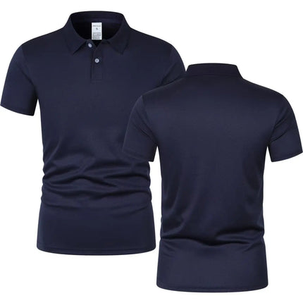 2025 Solid color polo shirt ultra-light men's quick-drying breathable sweat-wicking shirt suitable for fitness gym and running