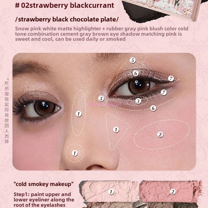 Flowerknows Strawberry Cupid Collection Facial Complexion Palette Blush Eyeshadow Highlighter Flower Know Face Bronzer Palette