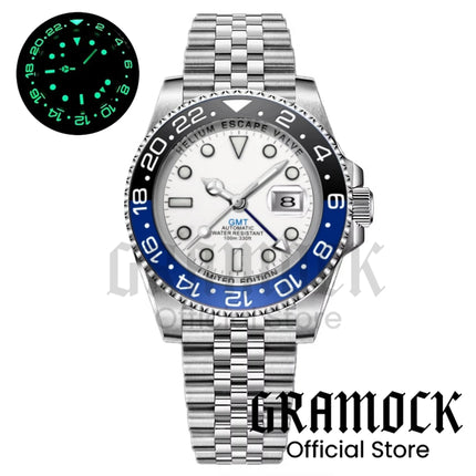 Black Purple GMT Automatic Men Watches 40mm SEA Mechanical Wristwatch Sapphire Glass Polished Strap Steel Diving NH34A Movement