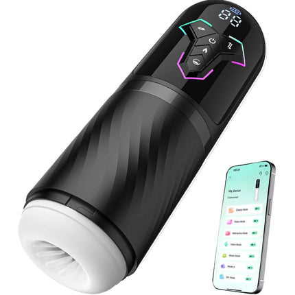 LCD Automatic 5IN1 Telescopic Sucking Licking Male Masturbator Cup Penis Pump Heated Vagina Masturbation Adults Sex Toy for Men