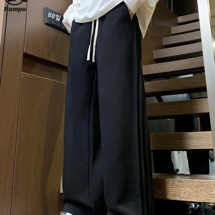 Summer Loose Casual Men's Sweatpants  New American Retro Ey Wide Leg Pants Teenage Drape Sports Long Trousers