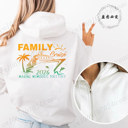 Women Zipper Hoodie Tops Bestie Vacation Clothes Personalized Family Cruise 2026 Matching Sweatshirt Women Zip Up Jacket Coats
