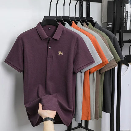 100% cotton short-sleeve polo shirt, summer high-end fashion designer brand, embroidered T-shirt with warhorse logo, casual men's polo shirt.