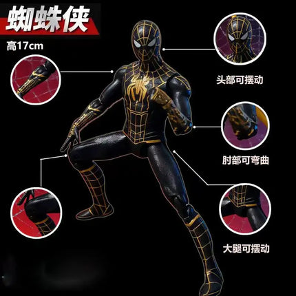Genuine Marvel Figure Assembled Toys  Iron Spider Man Joint Movable Anime Action Figure Mod Children's Toys Gifts  anime