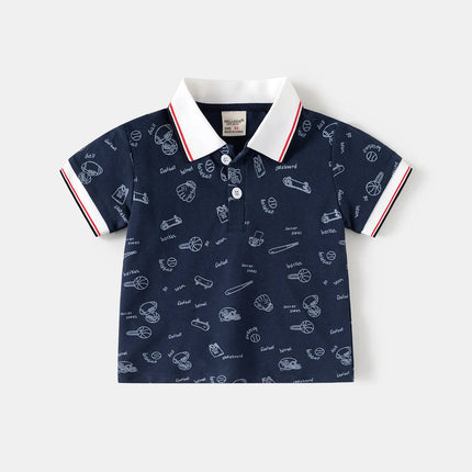 2026 Summer Cotton Boy's Polo Shirt Kids Clothes Children Top Wear Boys Clothes Short Sleeve Toddler Costumes