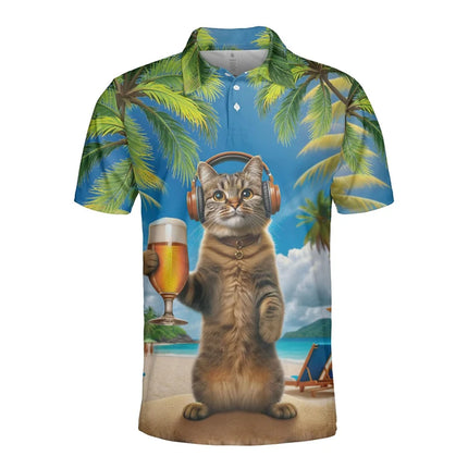 Cartoon Cute Cat 3D Printed Polo Shirts For Men Clothes Feline Pet Unicorn Short Sleeve Harajuku Fashion Funny Animal Kids Tops