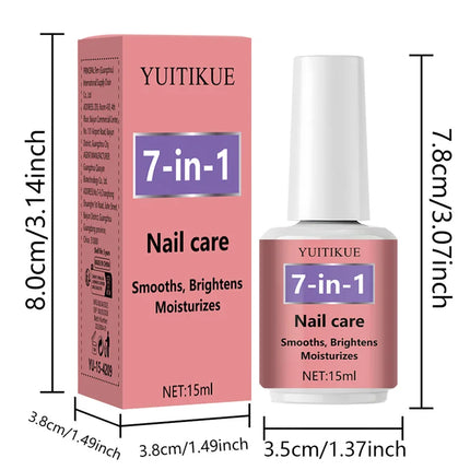YUITIKUE 7-in-1 Nail Care 15ml - Smooths, Brightens & Moisturizes Nails, Not Sticky, Easy to Absorb, Hardens & Protects
