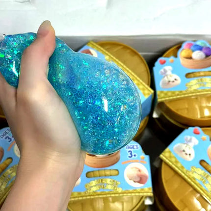 Glitter Dumpling Squishies with Box - Sensory Dumpling Pressure Toy for Stress Relief Fun Squishy Toys for Adults And Kids