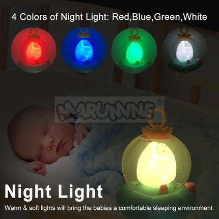 Baby Musical Crib Mobile with Star Projection Night Light White Noise Timing Rotating Bed Rattle Sleep Soother Toys for Newborn