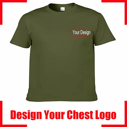 Men's Personalized Cotton T-shirt Custom Text Name Tsihrts Add Your Own Message Fashion men tshirt bigger size 4XL 5XL