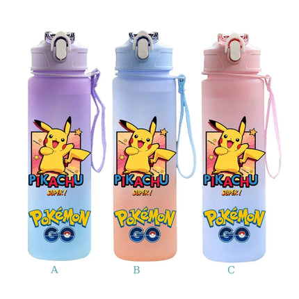 750ML Pokemon Gradient Color Plastic Drinking Bottle Water Bottle Hiking  Outdoor Large Capacit Portable Drink Bottles Cup