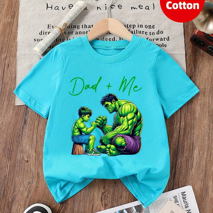 Marvel Kids' Summer T-Shirt Comfortable Breathable Fabric The Hulk Pattern Regular Fit Machine Washable Fabric Fashionable Item