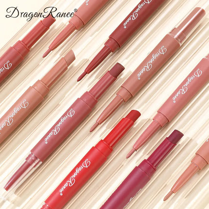 Double-Ended Lip Liner Velvet Matte Lipstick Lip Gloss Easy to Color Non-Fading Non-Stick Cup Lip Liner