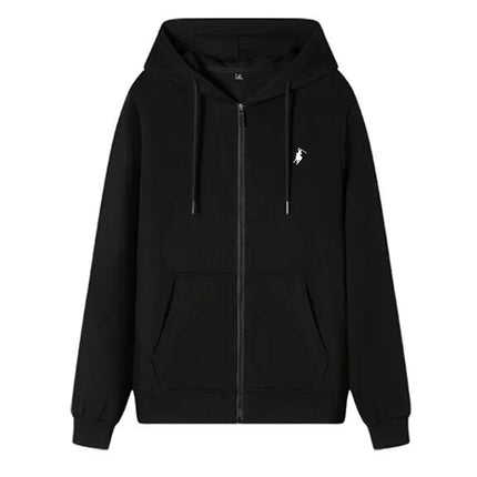 2025 Men's Knit Hoodies New Autumn Winter Casual Zipper Sweatshirts Fashionable Outdoor Jogging Fitness Warm Sportswear