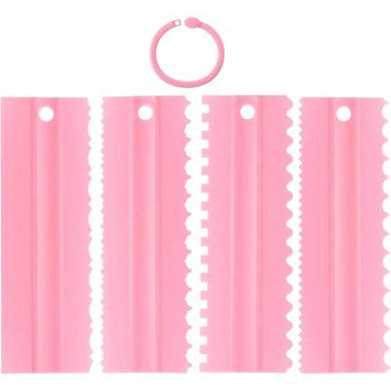 4Pcs Plastic Cake Scraper Stripes Edge Side Cake Pattern Cream Scraper Cake Decorating Comb DIY Baking Tools Baking Accessories