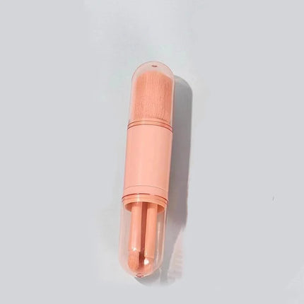Portable Powder Blusher Brush With Cover 4 in 1 Travel Small Set Makeup Eye Shadow Telescopic Multi-Function Mini Makeup Tool