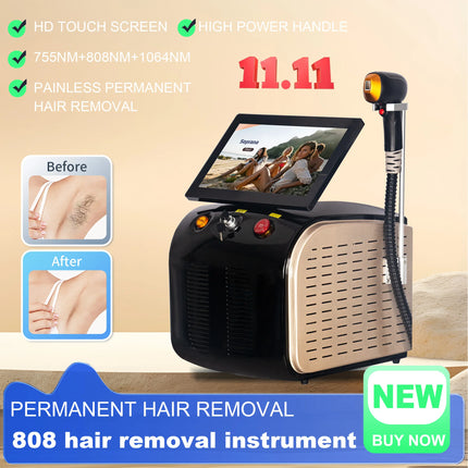 Professional Diode Laser Hair Removal Machine Alexandrite Ice Cooling Platinum Titanium Lazer Depilation Epilator for Women