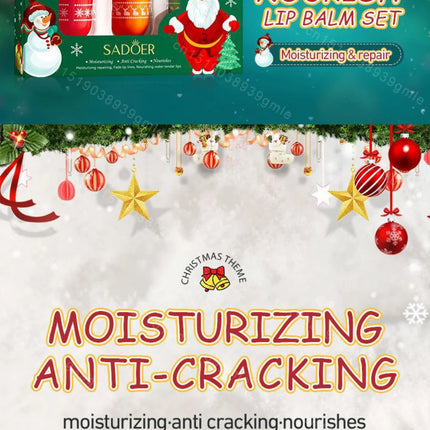 Christmas Gift Set Hand Cream and Lip Balm Set Ultra Wrinkles Nourishing Moisturizing Nonsticky Gentle Skincare for All Skin Use