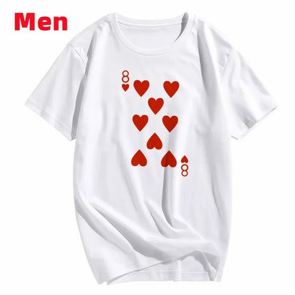 Heart Deck of Cards Party Costume Group Costume T-Shirts Poker Outfit Bridge Cards Women&Men Matching Playing Cards for Casino