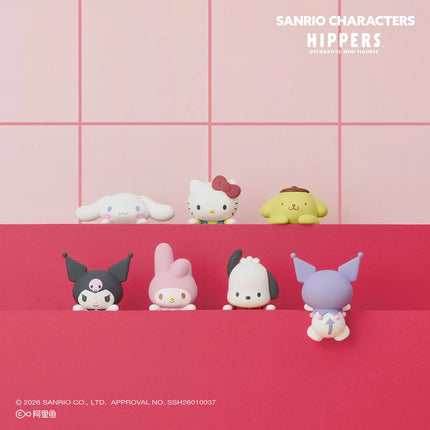 Sanrio Characters Blind Box Hippers Mini Figures Cute Collectible Ornaments For Car Tesla Dashboard Desktop Decor For Anime Fans
