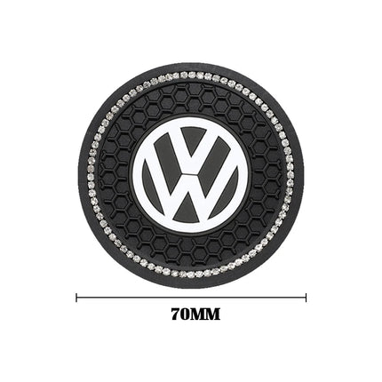 2Pcs Car Interior Coasters Silicone Water Cup Anti-slip Mats For VW Tiguan Arteon Taigo Caddy CC e-up! Golf Polo Passat Amarok